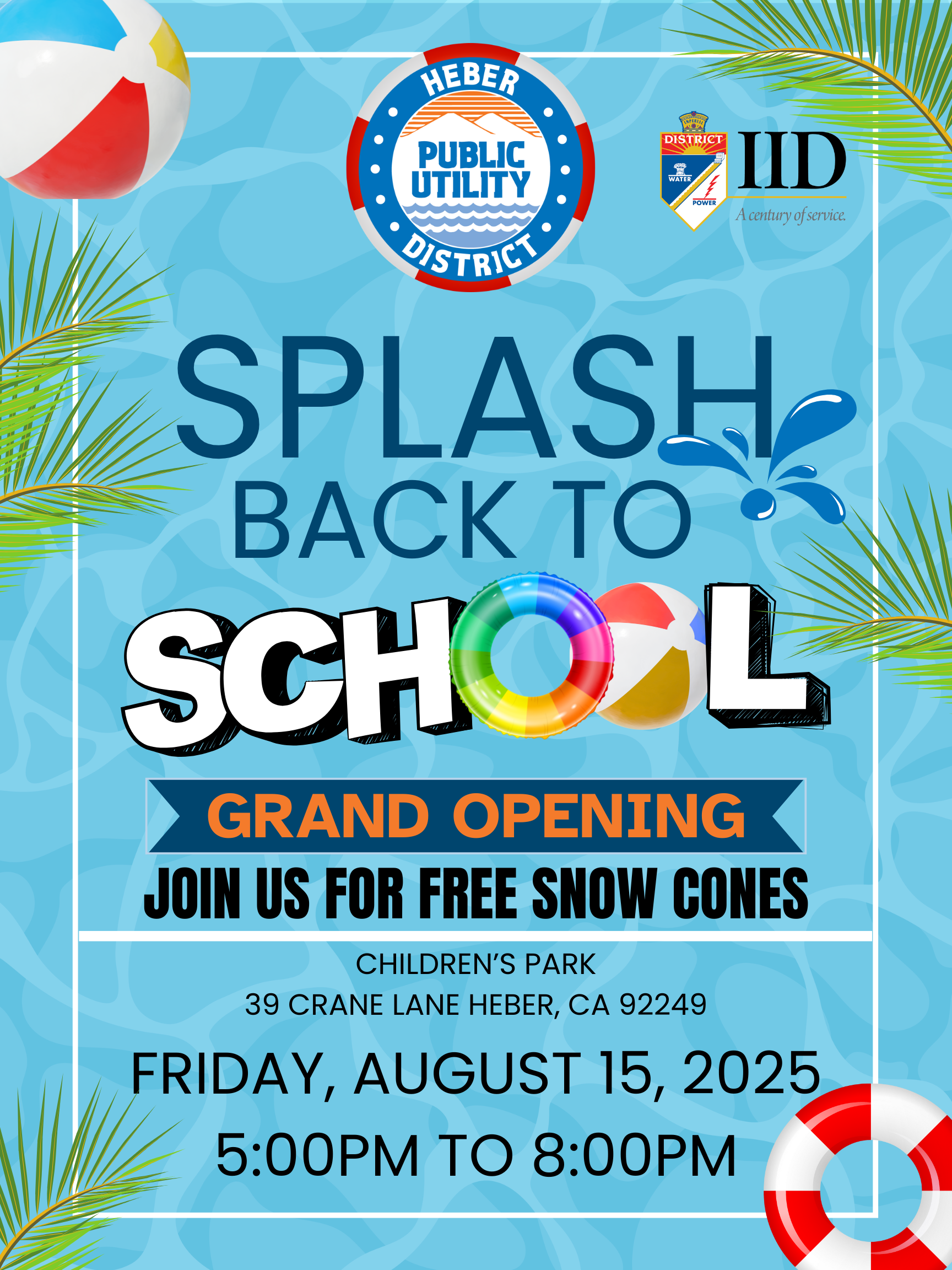 Splash Back to School Flyer