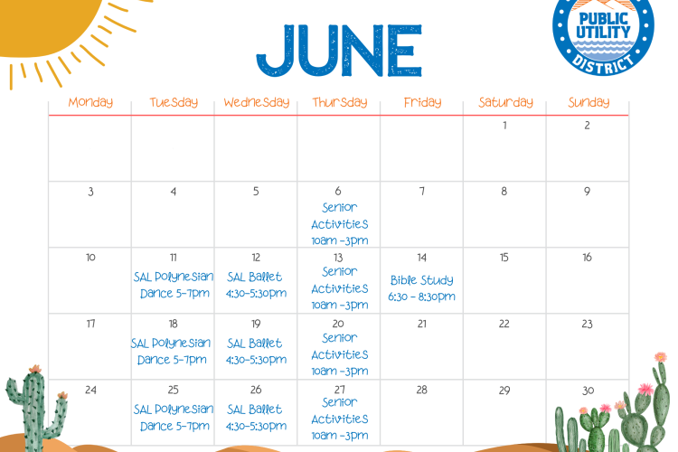 Rec Center Calendar for June 2024